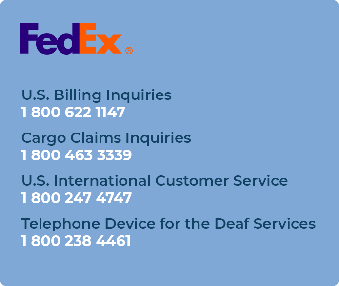 fedex customer support phone number